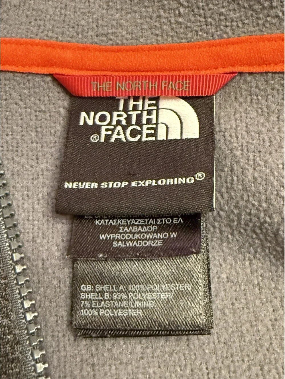 North Face Canyonlands Fleece Lined Full Zip Hoodie Men’s Size L Gray/Orange